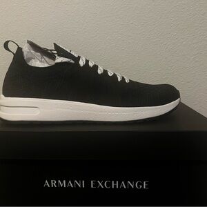 Armani Exchange Black and White Men's Sneakers